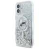 Karl Lagerfeld Liquid Glitter Karl & Choupette Head MagSafe - Etui iPhone 16 (przezroczysty)