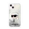 Karl Lagerfeld Liquid Glitter NFT Karl's Head - Etui iPhone 14 Plus (srebrny)