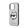 Karl Lagerfeld NFT Glitter Choupette Patch - Etui iPhone 14 Pro Max (srebrny)