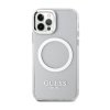 Guess Metal Outline MagSafe - Etui iPhone 12 / iPhone 12 Pro (przezroczysty / srebrny)