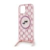 Karl Lagerfeld IML Crossbody Monogram Karl & Choupette Head MagSafe - Etui iPhone 15 / 14 / 13 (różowy)