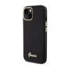 Guess Silicone Script Metal Logo & Frame - Etui iPhone 15 (czarny)