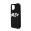 DKNY Liquid Silicone White Printed Logo MagSafe - Etui iPhone 14 / 15 / 13 (czarny)