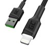 Green Cell Ray - Kabel Przewód USB - Lightning 120cm z białym podświetleniem LED, szybkie ładowanie Apple 2.4A