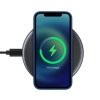 Crong PowerSpot Fast Wireless Charger – Aluminiowa ładowarka bezprzewodowa Qi 15W USB-C z powłoką ze szkła hartowanego (Shadow B