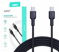 AUKEY CB-NCC1 nylonowy kabel USB C - USB C | 1m | 3A | 60W PD | 20V 