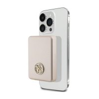 Guess 4G Strassed Metal Logo MagSafe - Power Bank indukcyjny 5000 mAh 15W MagSafe (złoty) 