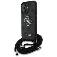 Guess 4G Big Logo Cord Strap Crossbody - Etui do iPhone 16 (czarny) 