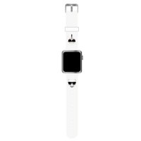 Karl Lagerfeld Silicone Karl & Choupette Heads – Pasek do Apple Watch 42/44/45/49 mm (biały) 