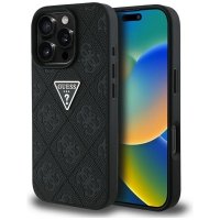 Guess Hot Stamp 4G Pattern Triangle Metal Logo - Etui do iPhone 16 Pro (czarny) 
