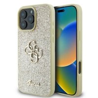 Guess Fixed Glitter Big 4G - Etui iPhone 16 Pro (złoty) 