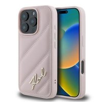 Karl Lagerfeld Quilted Signature - Etui iPhone 16 Pro Max (różowy) 