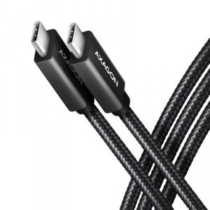 AXAGON BUCM32-CM15AB Kabel USB-C - USB-C 3.2 Gen 2, 1.5m, PD 100W, 5A, 4K HD, ALU, oplot, czarny
