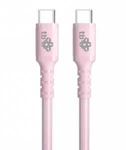 TB Kabel USB C - USB C 60W żelowy 1m różowy