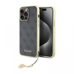 Guess 4G Charms Collection - Etui iPhone 15 Pro Max (szary)