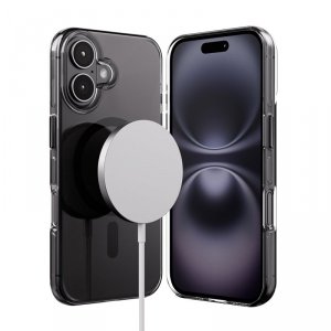 Crong Clear MAG Pro - Etui iPhone 16 MagSafe (czarny)
