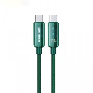 WEKOME WDC-193 Vanguard Series - Kabel połączeniowy USB-C do USB-C Super Fast Charging 100W 1 m (Zielony)