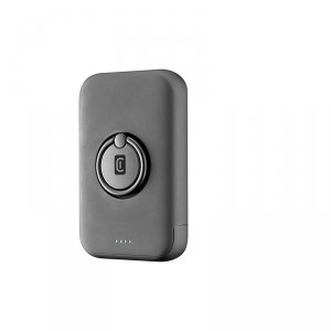 Cellularline Ring MAG 5000 - Power bank indukcyjny 5000mAh 7.5W MagSafe z funkcją standu (czarny)