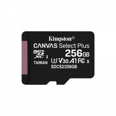 Kingston Karta pamięci microSD 256GB Canvas Select Plus 100/85MB/s