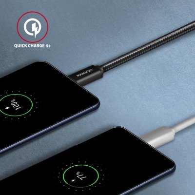 AXAGON BUCM3-AM20AB Kabel USB-C - USB-A 3.2 Gen 1, 2m, 3A, ALU, oplot, czarny