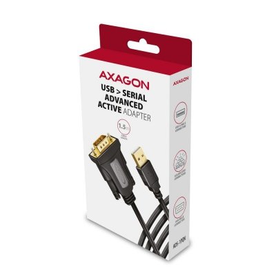 AXAGON ADS-1PQN Adapter USB 2.0 &gt; RS-232 Port szeregowy, 1,5m kabel, chip FTDI