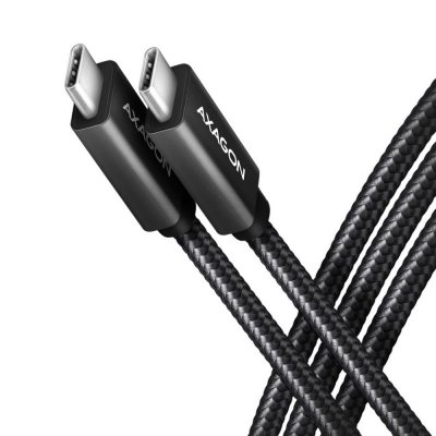AXAGON BUCM32-CM15AB Kabel USB-C - USB-C 3.2 Gen 2, 1.5m, PD 100W, 5A, 4K HD, ALU, oplot, czarny