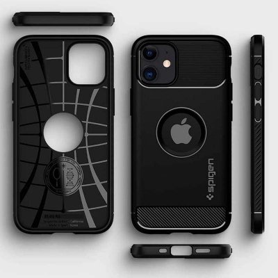 Spigen Rugged Armor - Etui do iPhone 12 / iPhone 12 Pro (Czarny)