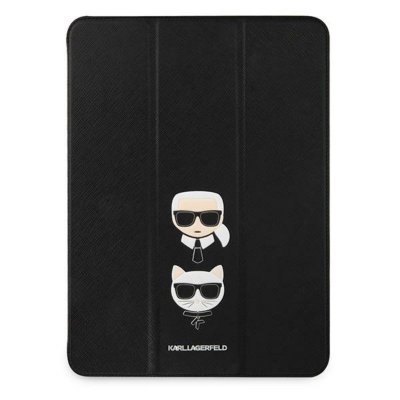 Karl Lagerfeld Saffiano Karl & Choupette Heads – Etui iPad Pro 12.9&quot; 2021 (czarny)
