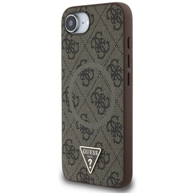 Guess 4G Ring Triangle Logo MagSafe - Etui do iPhone 16e (brązowy)