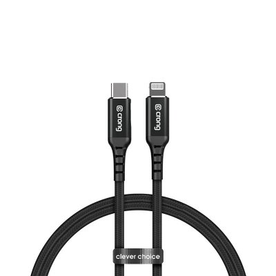 Crong Armor Link - Kabel USB-C Lightning Fast Charging MFi 150cm (czarny)