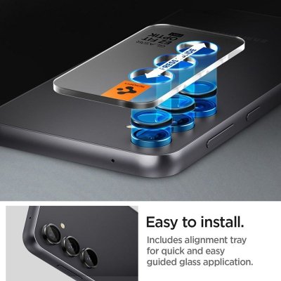 Spigen Optik Pro GLAS.TR EZ Fit Camera Protector 2-Pack - Szkło ochronne na obiektyw do Samsung Galaxy S23 FE (2 szt) (Czarny)