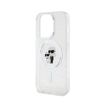Karl Lagerfeld Karl & Choupette Glitter Magsafe - Etui iPhone 15 Pro (przezroczysty)