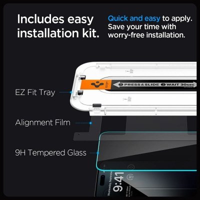 Spigen GLAS.TR EZ FIT Privacy 2-Pack - Szkło hartowane z filtrem prywatyzującym do iPhone 15 / 16 2 szt