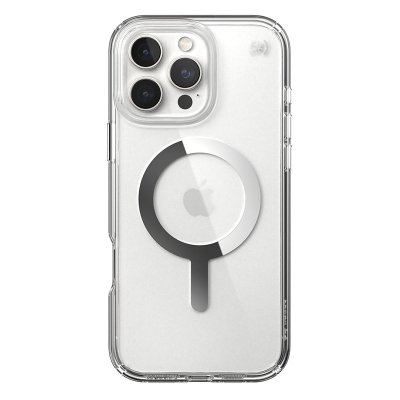 Speck Presidio Perfect-Clear MagSafe - Etui iPhone 16 Pro Max (Clear / Chrome Finish / Serene Silver)