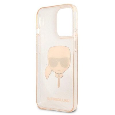 Karl Lagerfeld Karl’s Head Glitter - Etui iPhone 13 Pro (złoty)