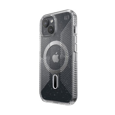 Speck Presidio Lux Grip ClickLock & MagSafe - Etui iPhone 16e / iPhone 15 / iPhone 14 / iPhone 13 (Clear / Platinium Glitter / C