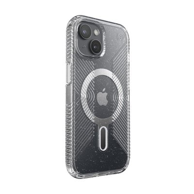 Speck Presidio Lux Grip ClickLock & MagSafe - Etui iPhone 16e / iPhone 15 / iPhone 14 / iPhone 13 (Clear / Platinium Glitter / C