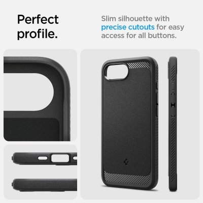 Spigen Rugged Armor Mag MagSafe - Etui do iPhone 16e (Matte Black)