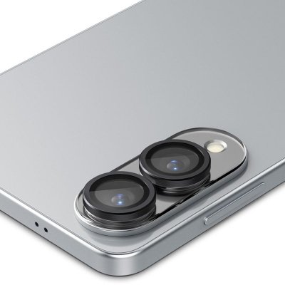 Spigen Optik Pro GLAS.TR EZ Fit Camera Protector 2-Pack - Szkło ochronne na obiektyw do Samsung Galaxy S25 Edge (2 szt)(Czarny)