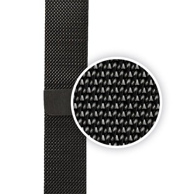 Crong Milano Steel - Pasek ze stali nierdzewnej do Apple Watch 44/45/46/49 mm (czarny)