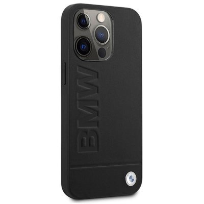 BMW Leather Hot Stamp MagSafe – Etui iPhone 14 Pro Max (Czarny)