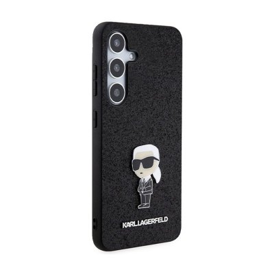 Karl Lagerfeld Fixed Glitter Ikonik Logo Metal Pin - Etui Samsung Galaxy S24 (czarny)