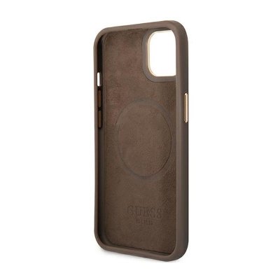 Guess 4G Logo Plate MagSafe - Etui iPhone 14 Plus (brązowy)