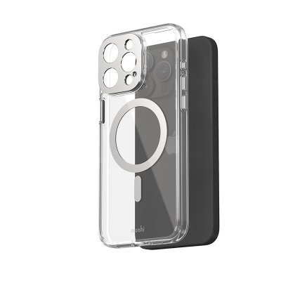 Moshi iGlaze MagSafe - Etui iPhone 15 Pro Max (Luna Silver)