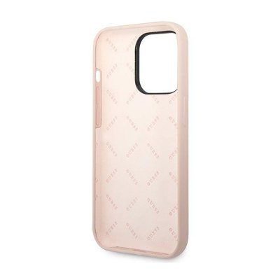 Guess Silicone Triangle Logo - Etui iPhone 14 Pro Max (różowy)