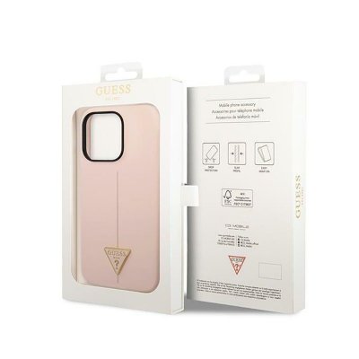 Guess Silicone Triangle Logo - Etui iPhone 14 Pro Max (różowy)