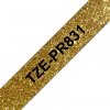 Taśma Brother TZE-PR831, czarny druk/złoty podkład, laminowane, 8m, 12mm TZEPR831