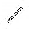 Taśma Brother HGE-231, czarny druk/biały podkład, 8m, 12mm, 5 SZT. W OPAKOWANIU, CENA ZA HGE231V5