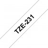 Taśma Brother TZE-231, czarny druk/biały podkład, laminowane, 8m, 12mm