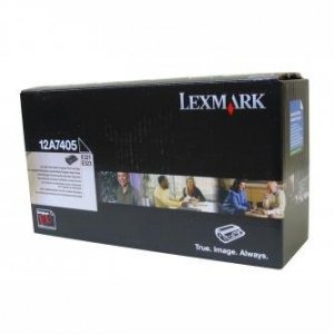 Lexmark oryginalny toner 12A7405. black. 6000s. return. Lexmark E321. E323 12A7405